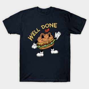 Vintage hamburger cartoon mascot T-Shirt